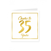 Verjaardagskaart Goud Wit 35 Jaar